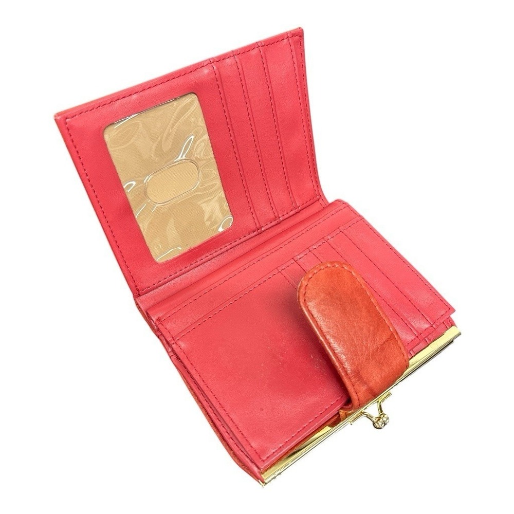 NWOT Buxton Cardex Top Grain Cowhide Leather Wallet w/Coin Purse Red Classic - Picture 9 of 11